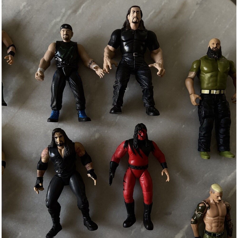 Lot WWE WWF Wrestling Action Figures Triple H+  Superstars Jakks Mattel Bundle - Picture 3 of 9